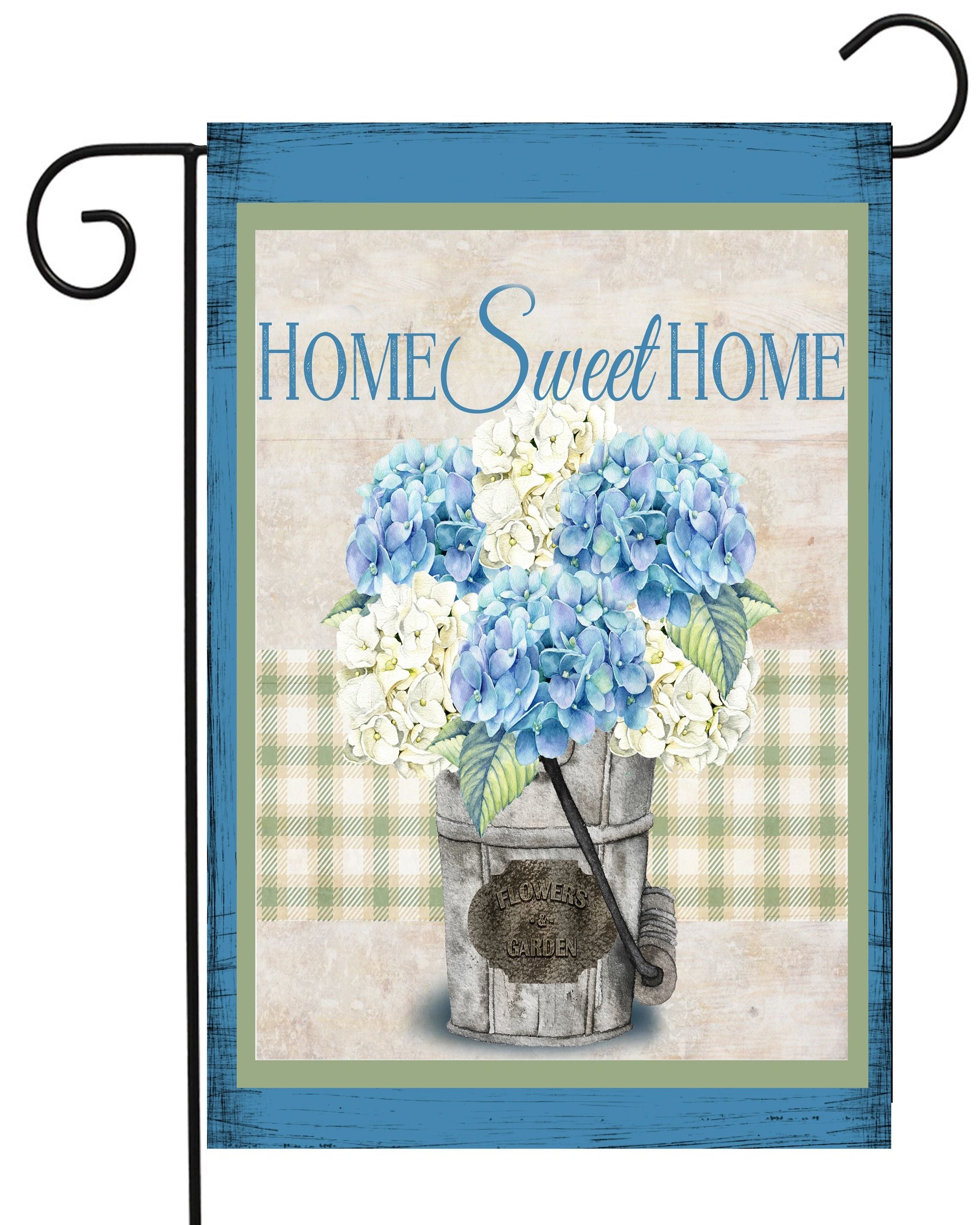 Home Sweet Home Blue Hydrangea Garden Flag #G2450