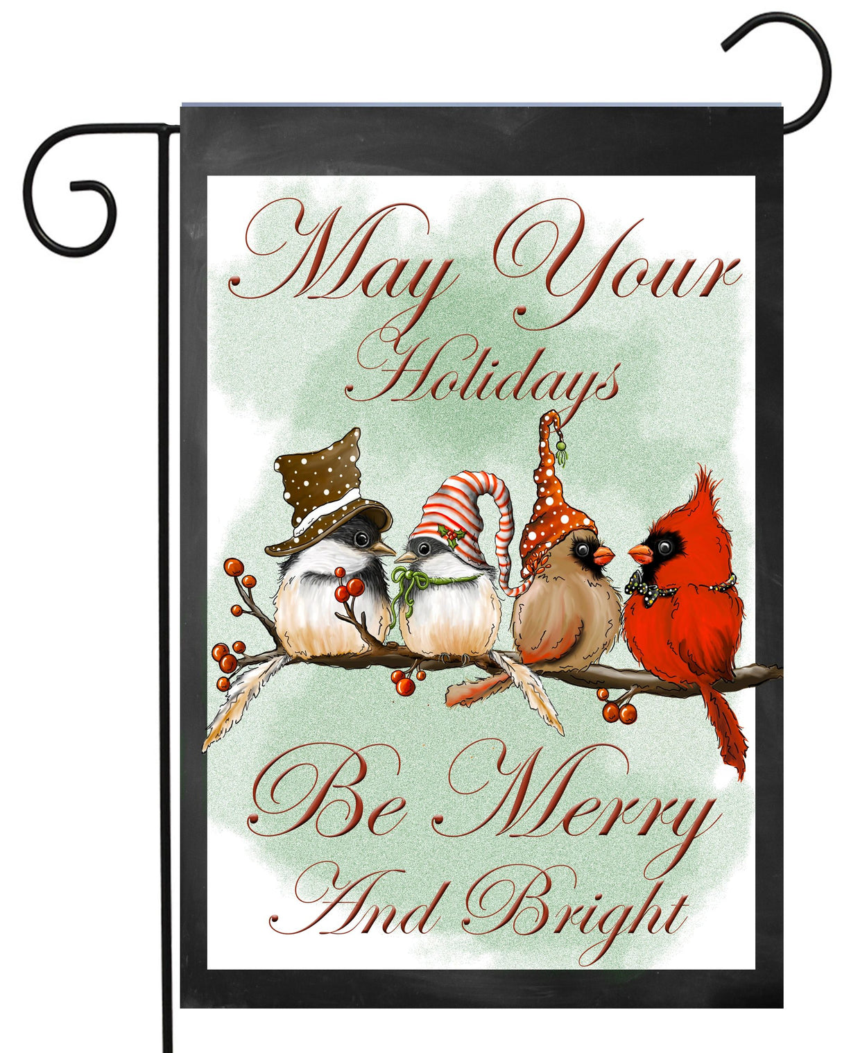 Birds on Branch Merry and Bright Garden Flag #G2349